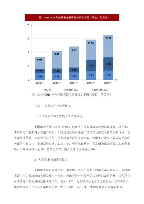 国内外光纤激光器行业发展现状、市场规模及预测分析.docx