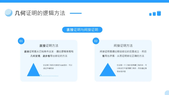 蓝色简约风几何证明逻辑拆解PPT
