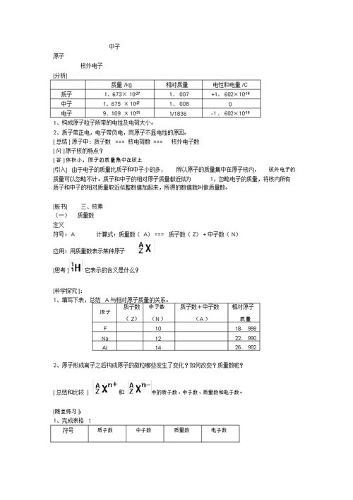 元素周期表教案