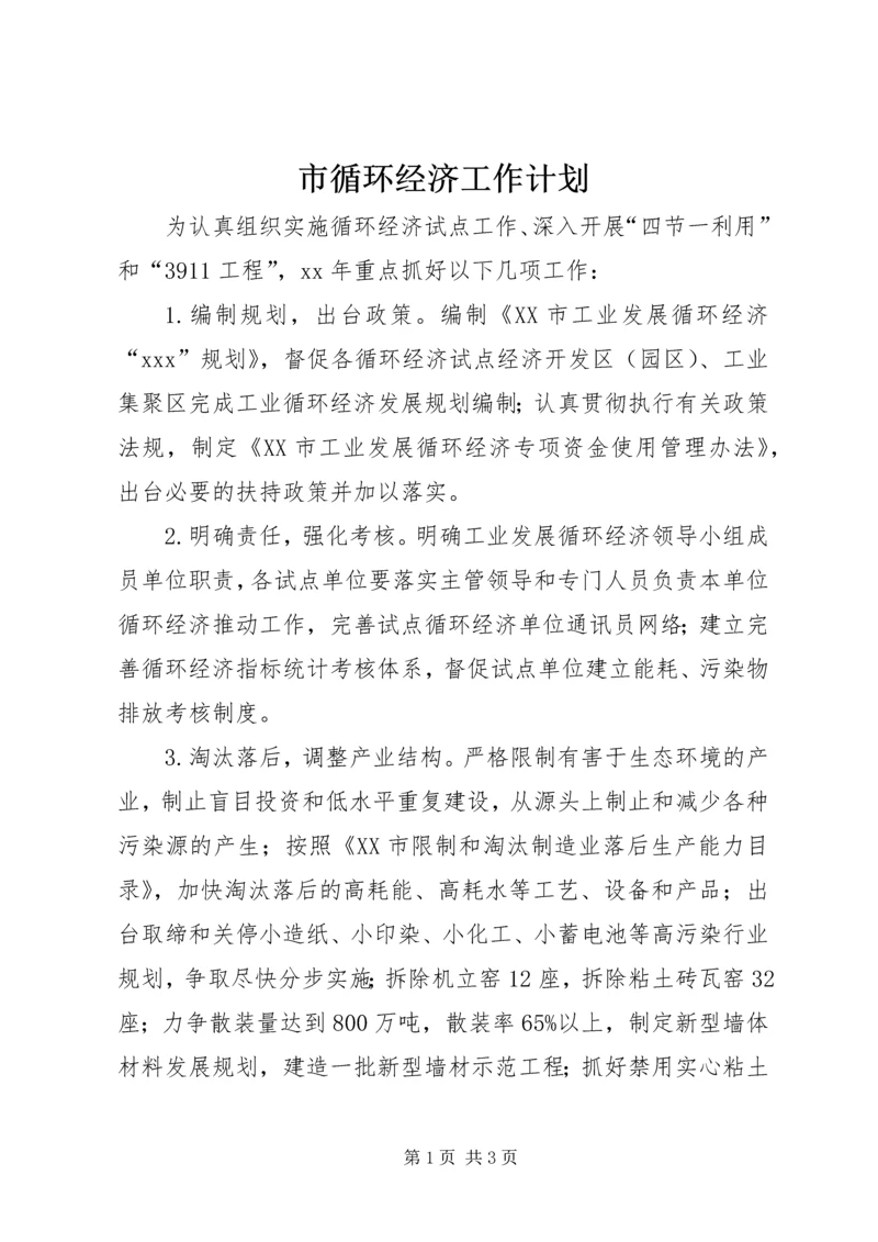 市循环经济工作计划 (4).docx