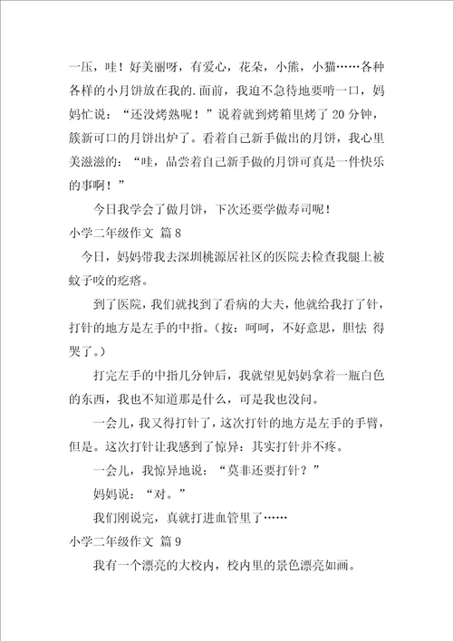 2022小学二年级作文汇总10篇