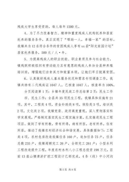 乡镇年度民政工作总结.docx