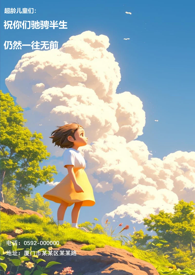 勇敢追梦卡通六一节日海报