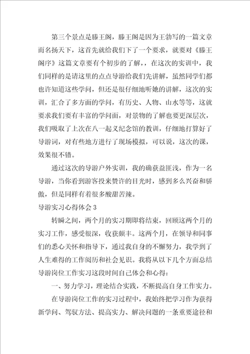 2022导游实习心得体会