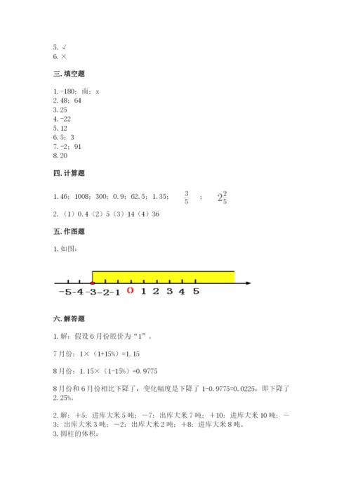 小学六年级下册数学期末卷附参考答案（培优）.docx