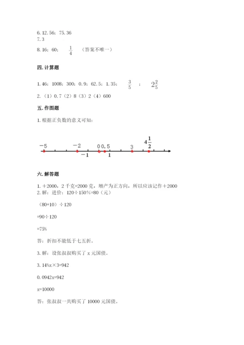 北师大版小学数学六年级下册期末检测试题【考点梳理】.docx