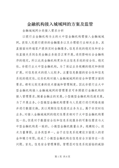 金融机构接入城域网的方案及监管.docx