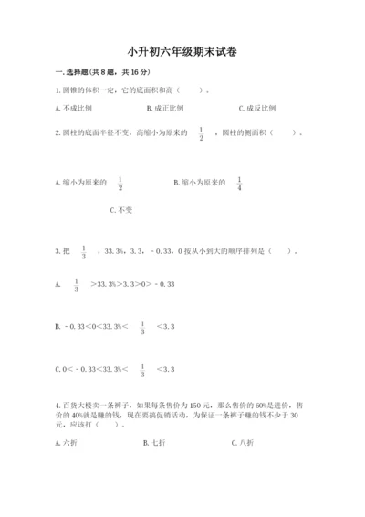 小升初六年级期末试卷a4版可打印.docx