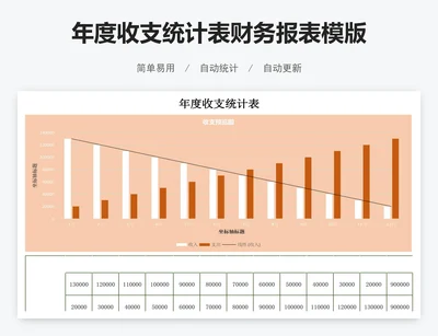 年度收支统计表财务报表模版