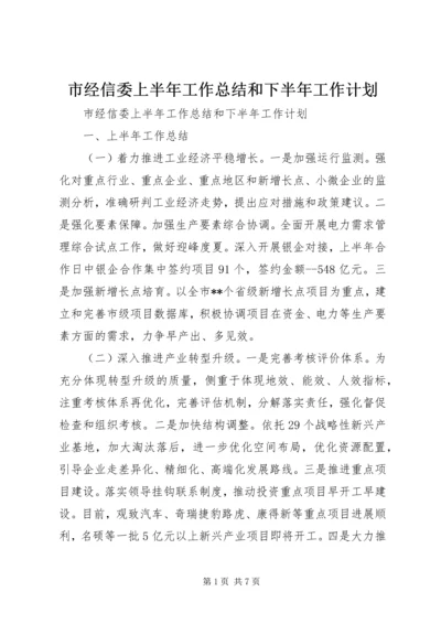 市经信委上半年工作总结和下半年工作计划 (2).docx