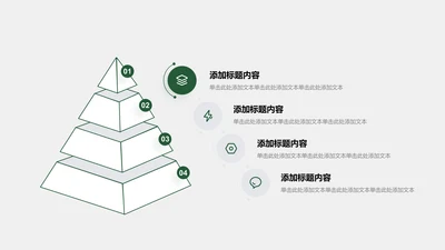 关系页-绿色商务风4项棱锥金字塔图示