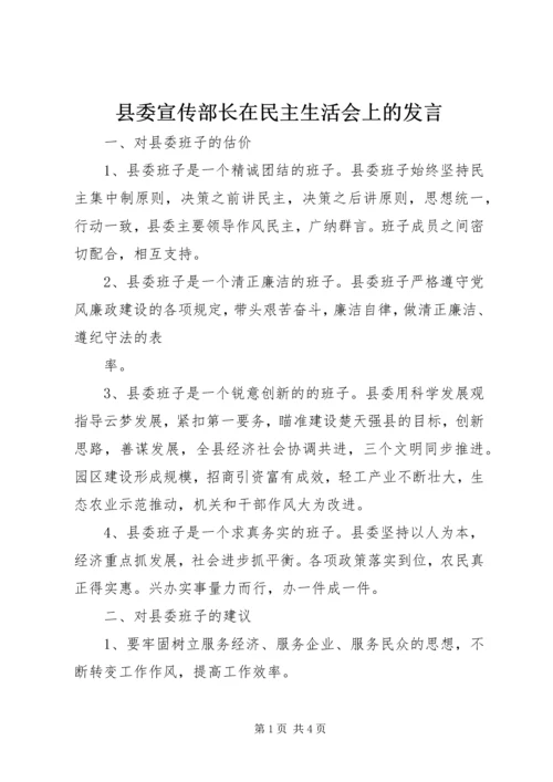 县委宣传部长在民主生活会上的发言 (2).docx