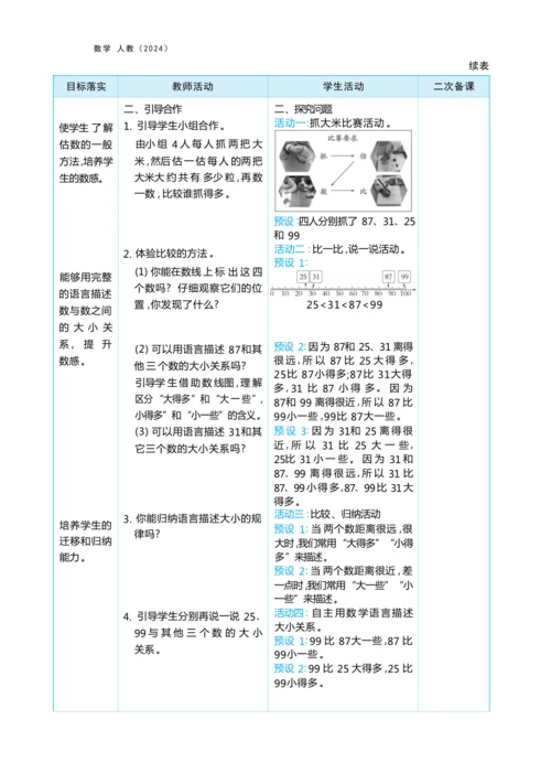 第三单元100以内数的认识（大单元教学设计）-2024-2025学年一年级下册数学人教版（2024）