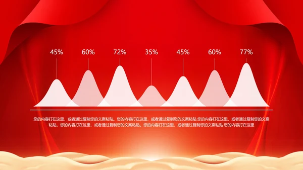 大红色极简季度工作表彰大会PPT模板