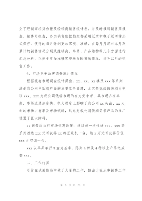 销售员试用期工作总结范文10篇.docx