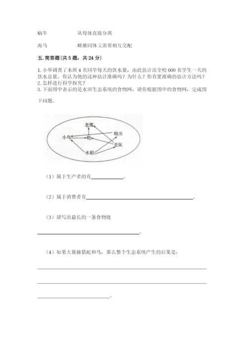 教科版科学五年级下册第一单元《生物与环境》测试卷精品【各地真题】.docx