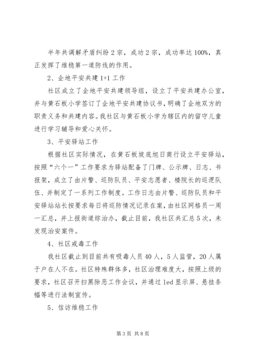 社区201X年前半年的工作计划汇报.docx