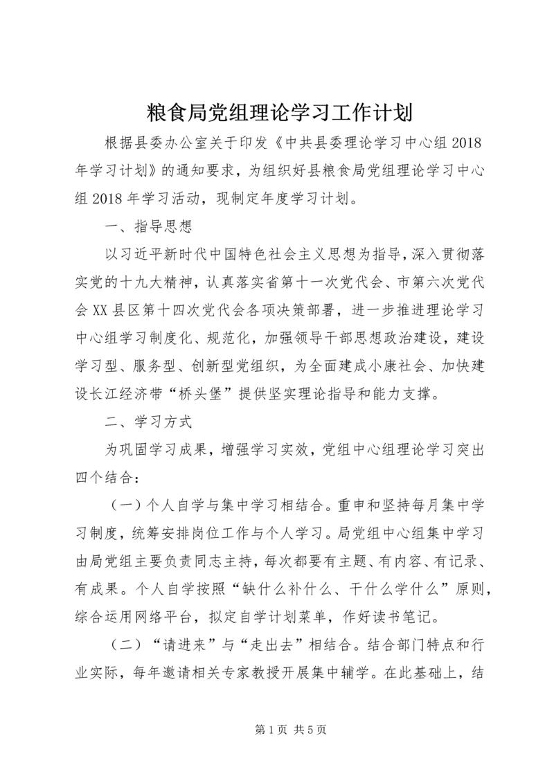 粮食局党组理论学习工作计划.docx