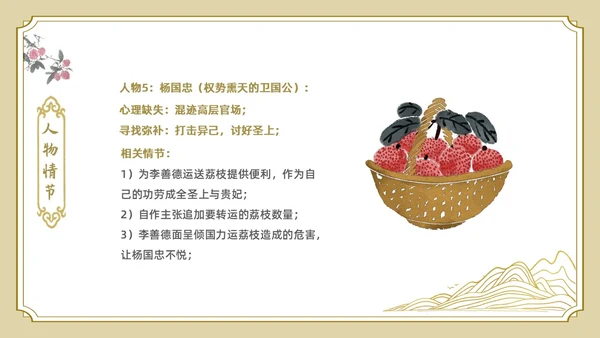 白色金色边框中国风长安的荔枝好书推荐PPT读书分享