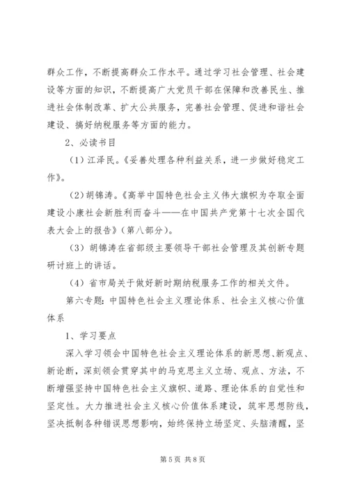 市国税局干部理论学习安排意见.docx