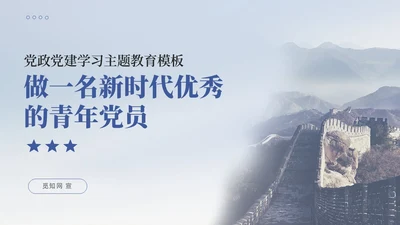 蓝色政党做一名新时代优秀的青年党员党课PPT党建
