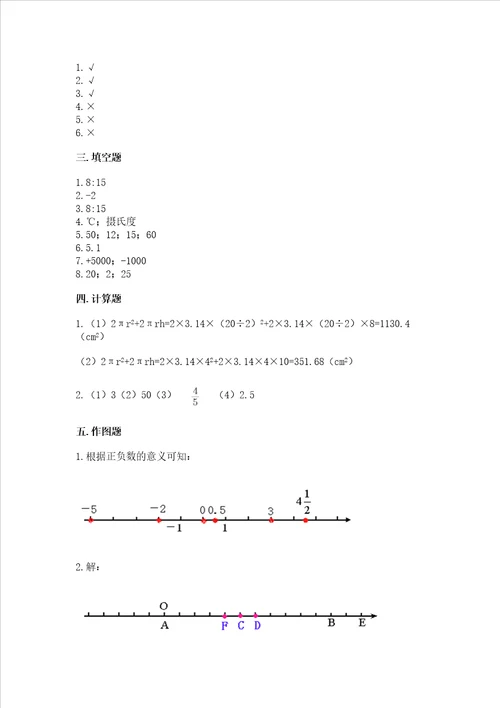 2022小学六年级下册数学期末必刷题考点提分
