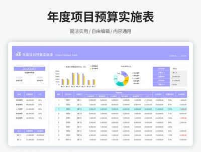 年度项目预算实施表