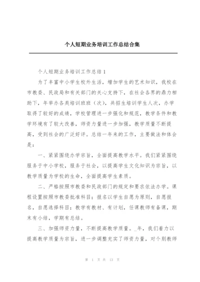 个人短期业务培训工作总结合集.docx