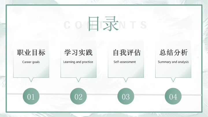 汉语言文学专业大学生职业生涯发展展示参考PPT模版