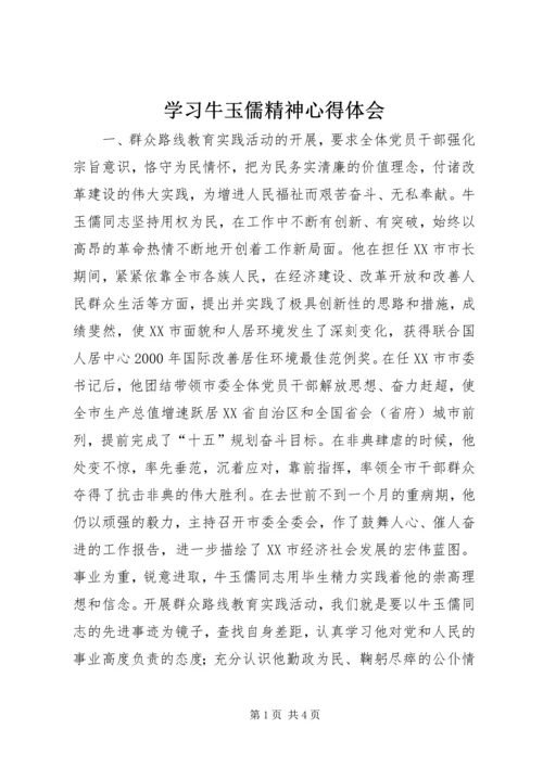 学习牛玉儒精神心得体会 (3).docx