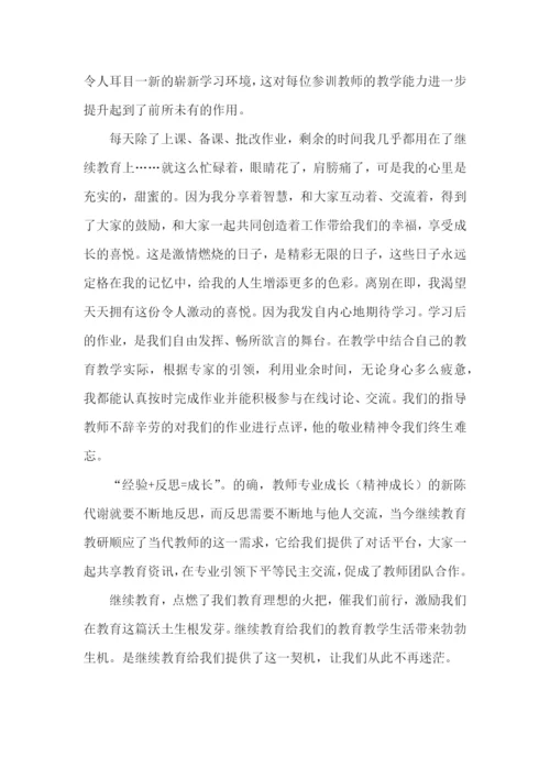 教师继续教育远程培训学习总结.docx