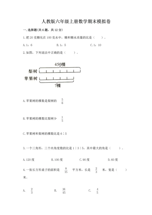 人教版六年级上册数学期末模拟卷精品带答案.docx