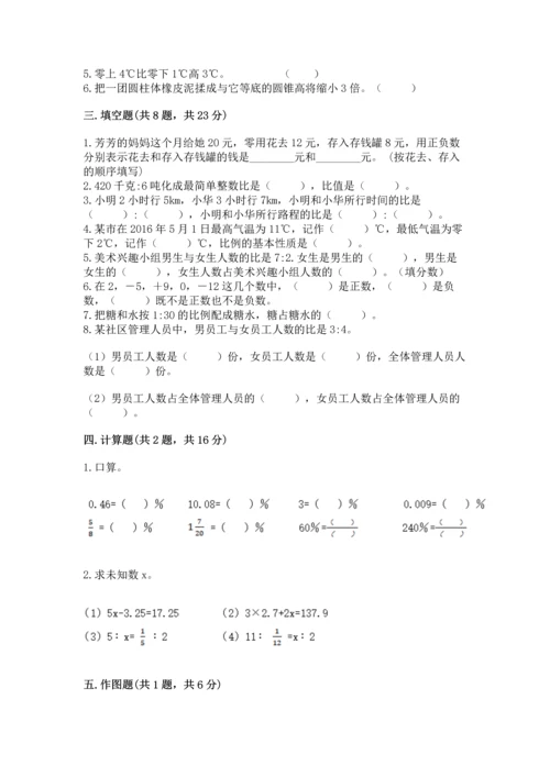 小学数学试卷六年级下册期末测试卷精品（模拟题）.docx