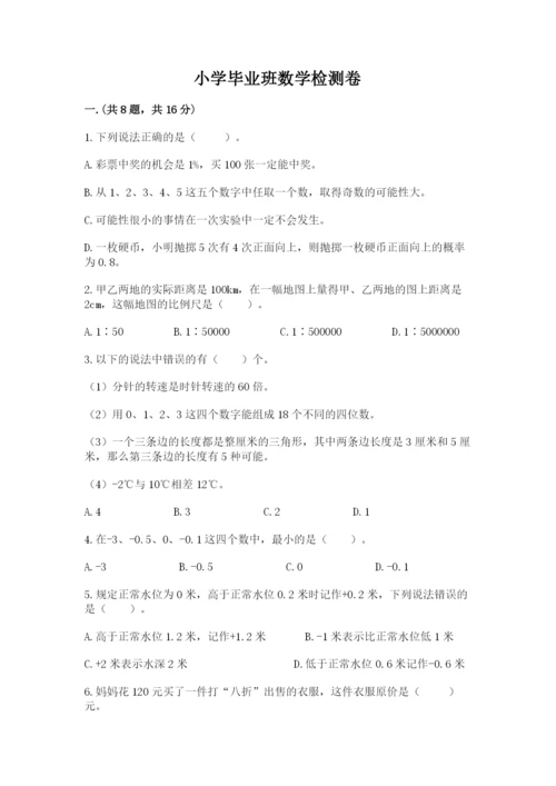 小学毕业班数学检测卷附完整答案【名校卷】.docx