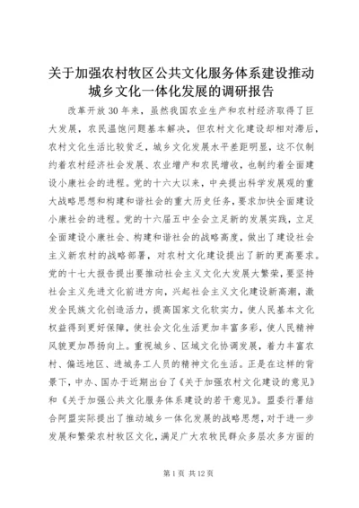 关于加强农村牧区公共文化服务体系建设推动城乡文化一体化发展的调研报告.docx