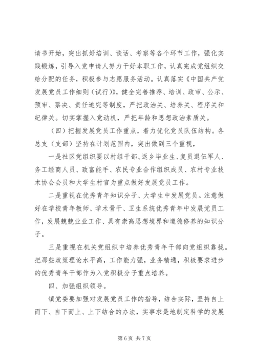 乡镇某年发展党员工作计划.docx