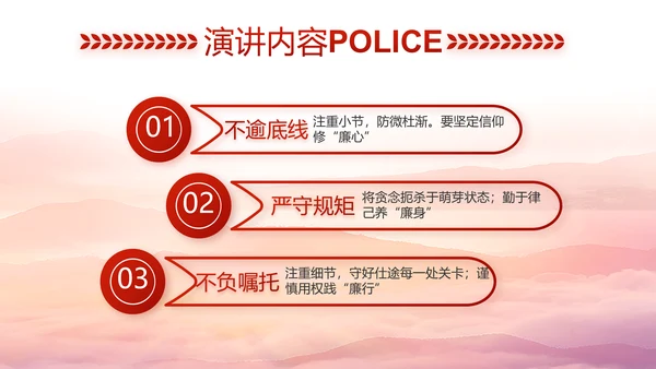 红色大气公安警察风采展示动态PPT