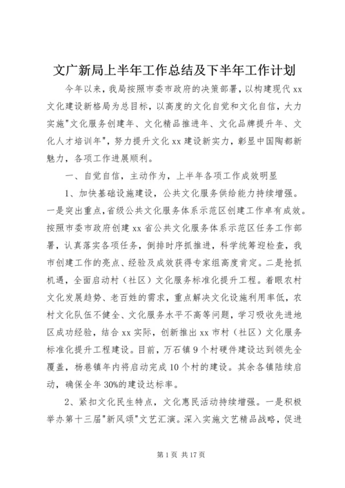 文广新局上半年工作总结及下半年工作计划.docx