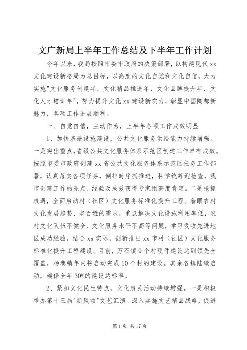 文广新局上半年工作总结及下半年工作计划.docx