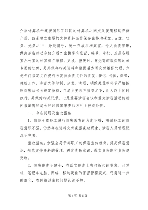 县建设局保密工作自查情况汇报 (2).docx