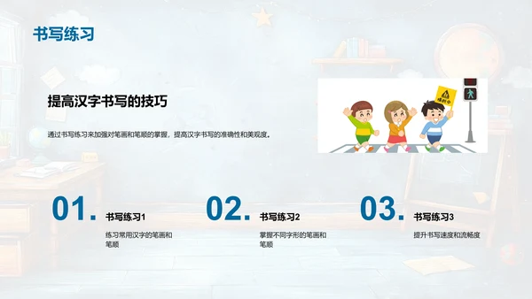 汉字学习实战指南PPT模板