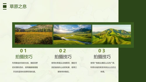绿色简约风摄影师个人作品集PPT模板