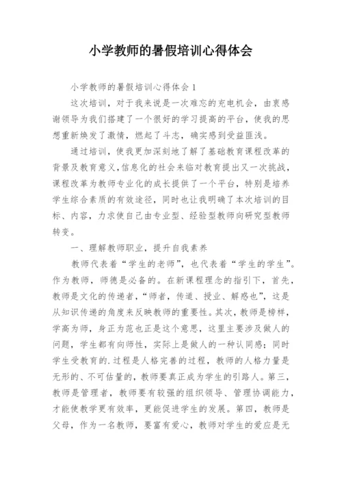 小学教师的暑假培训心得体会.docx