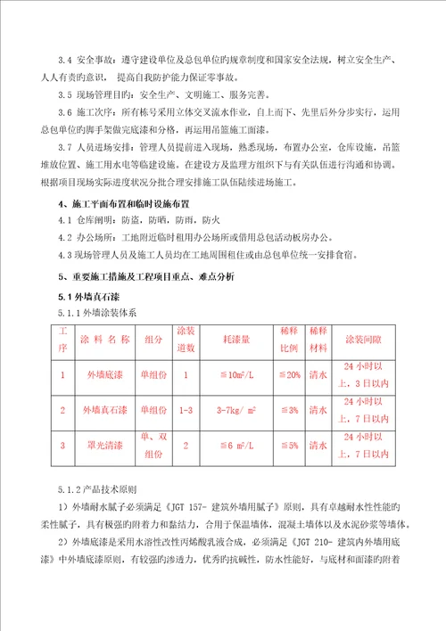 真石漆施工组织设计