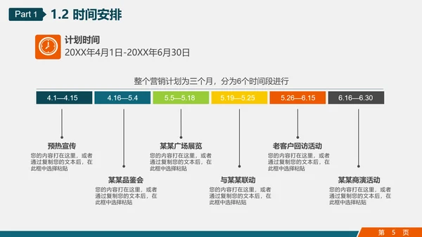 市场销售部门营销工作计划PPT多用途模板