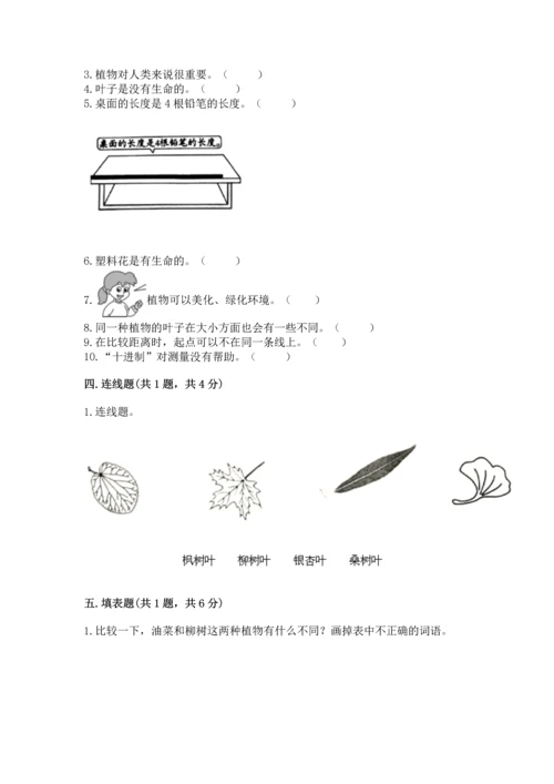 教科版小学一年级上册科学期末测试卷（能力提升）word版.docx