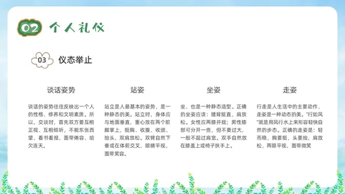 绿色黑板清新小学生文明礼仪培训PPT课件