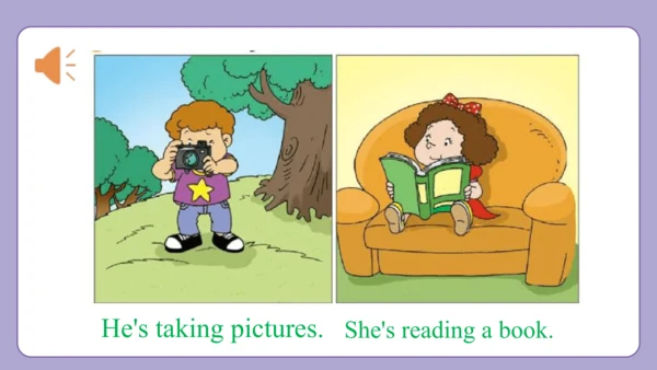 Module 2 Unit 1 She's reading a book 课件(共31张PPT)