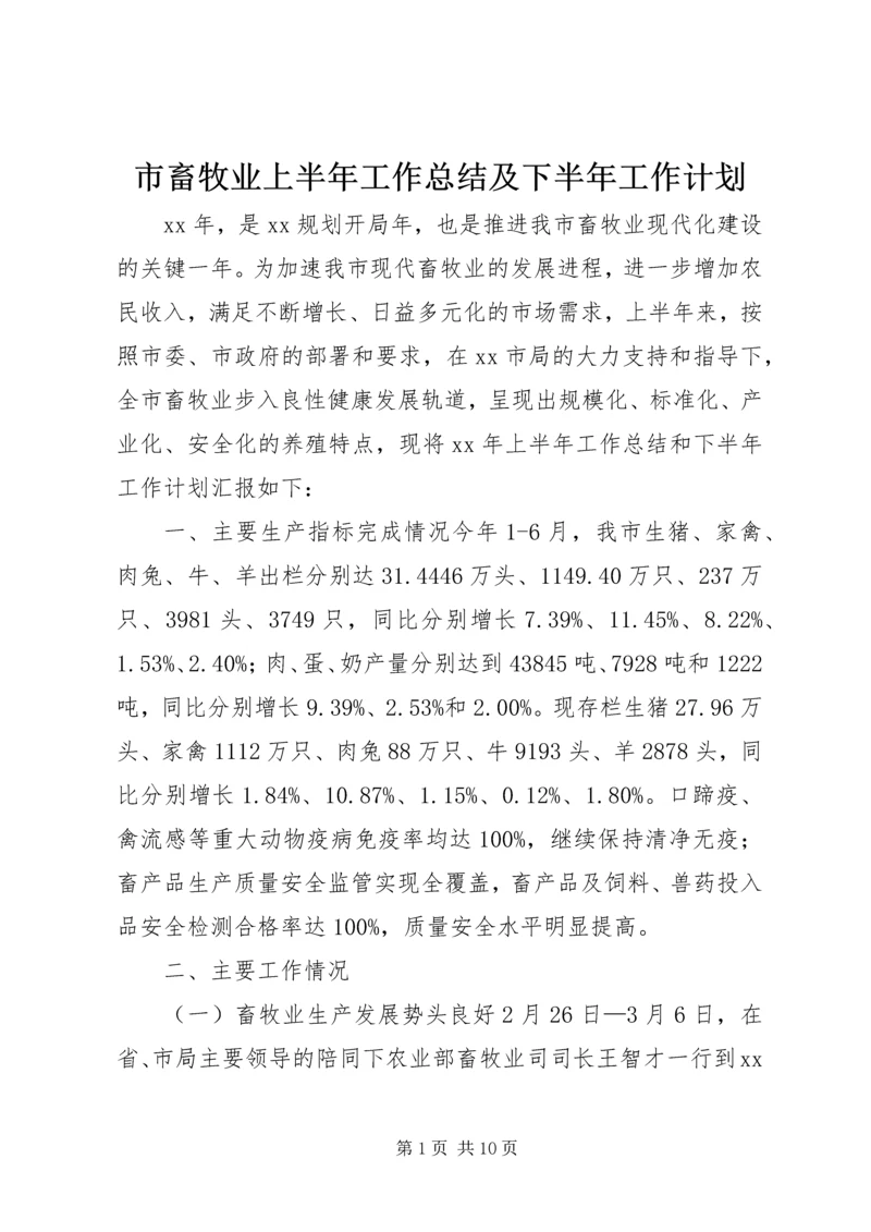 市畜牧业上半年工作总结及下半年工作计划 (2).docx