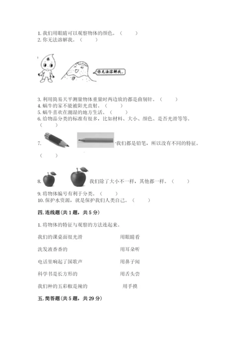 教科版一年级下册科学期末测试卷（达标题）.docx